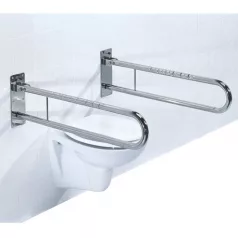 Felhajtható króm-acél fali WC kapaszkodó  60 cm