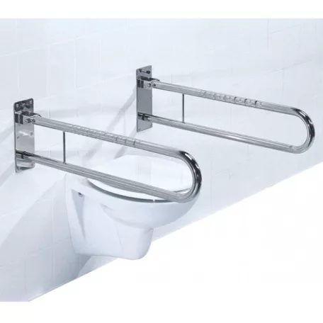 Felhajtható króm-acél fali WC kapaszkodó  60 cm
