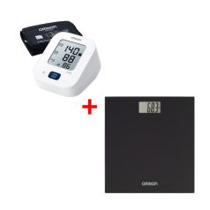   OMRON M2+ felkaros vérnyomásmérő + HN-289 fekete személymérleg