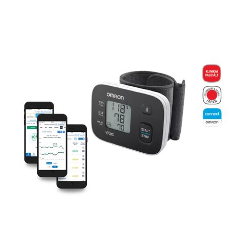 OMRON RS3 Intelli IT Intellisense csuklós okos-vérnyomásmérő Bluetooth adatátvitellel HEM-6161T-E